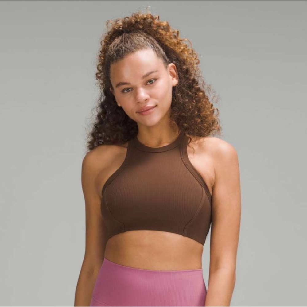 Lululemon Ribbed Nulu High-Neck Yoga Bra Java 4